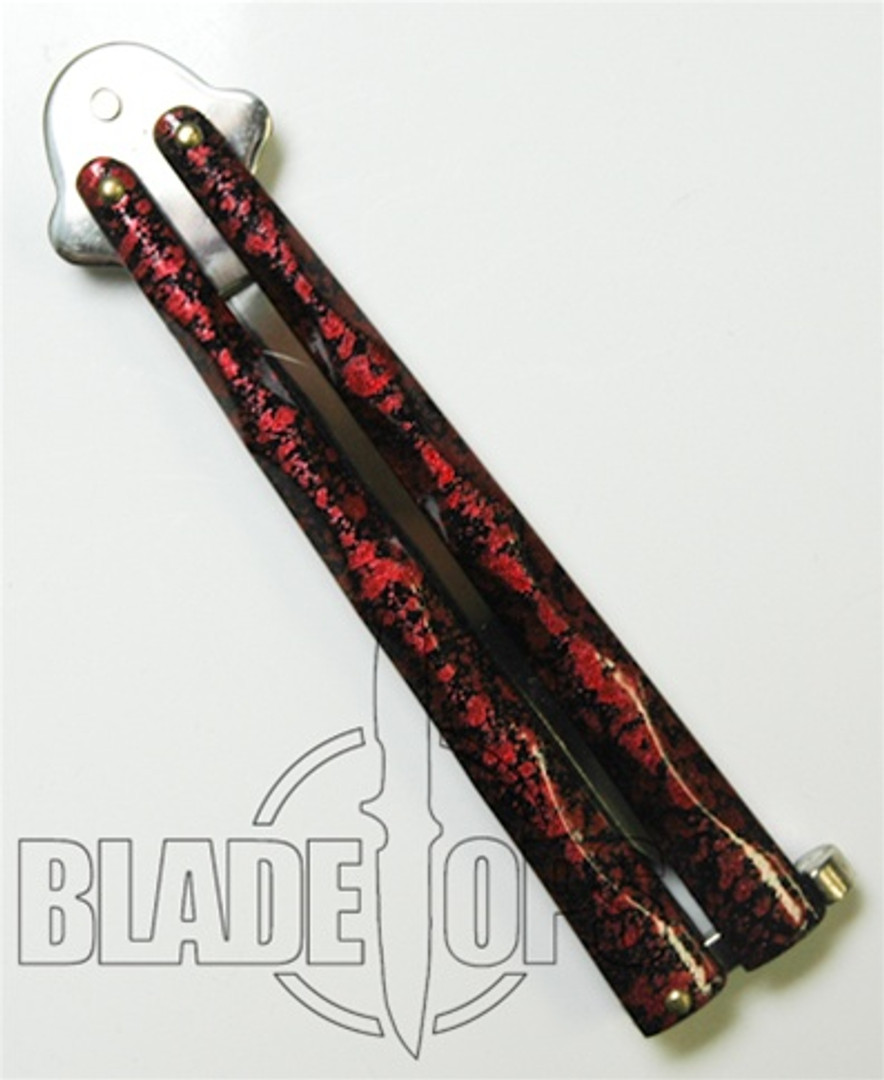 Red Diamond Butterfly Knife, Part Serrated