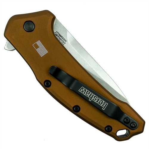 Kershaw 1776BRZSW FDE Link Spring Assist Knife, Stonewash Blade