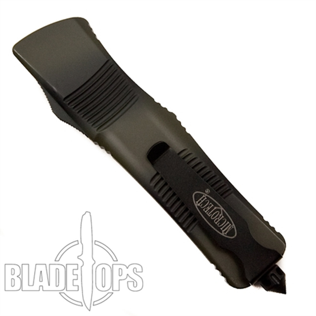 Microtech Green Camo Troodon Single Edge OTF Knife, Plain Blade