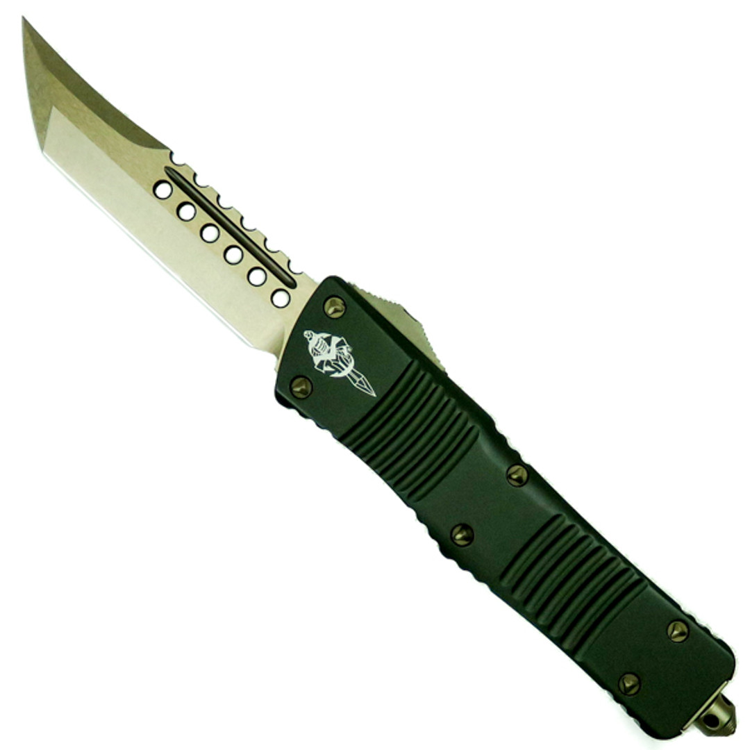 Microtech 219-13OD OD Green Combat Troodon Hellhound Tanto OTF Auto Knife, Bronze Blade