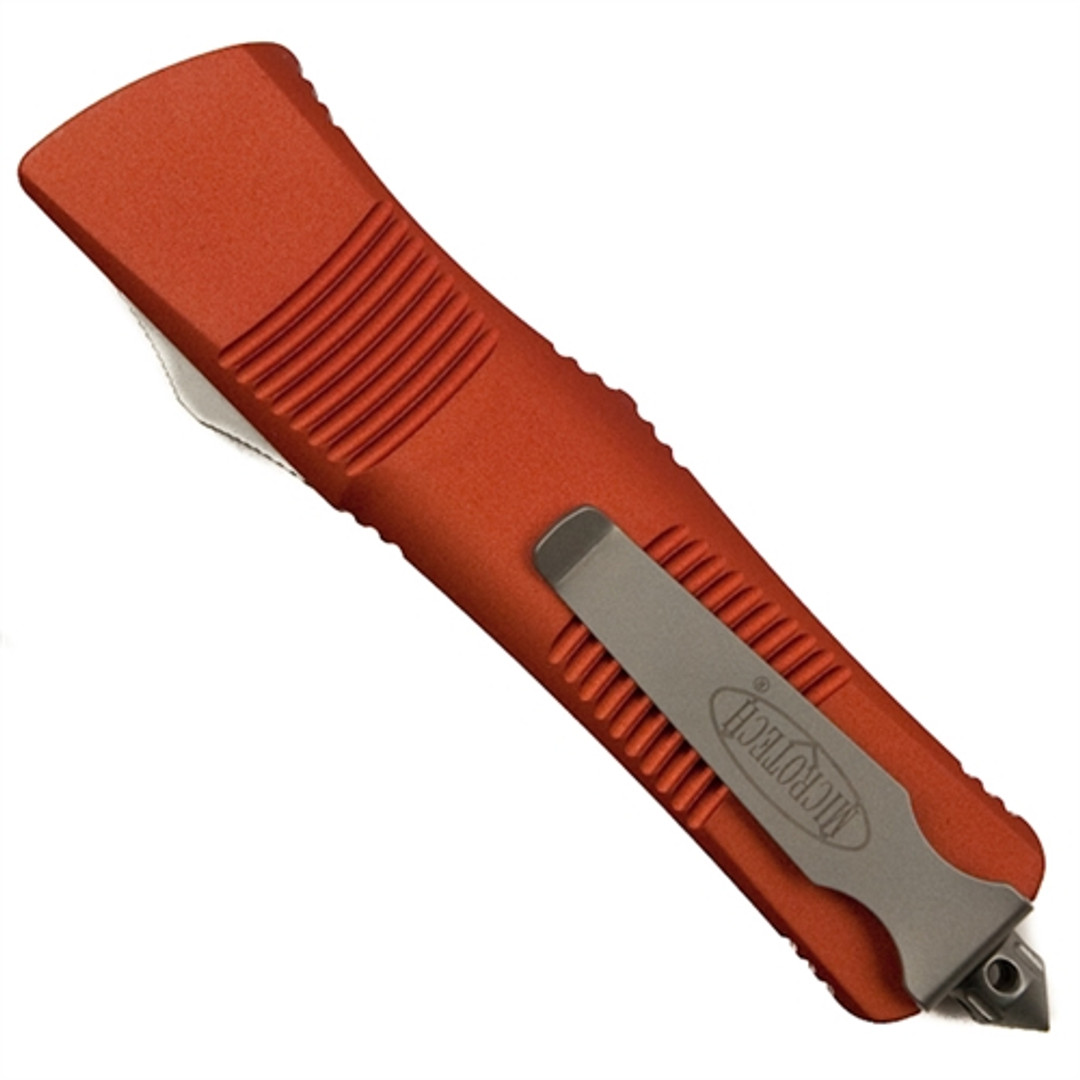 Microtech 139-4OR Orange Troodon S/E OTF Auto Knife, Satin Blade REAR VIEW