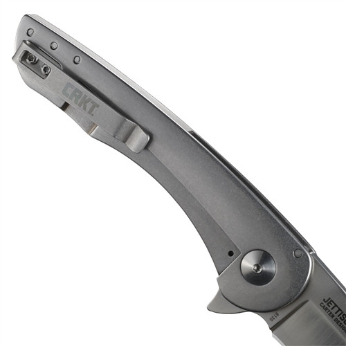 CRKT Jettison Flipper Knife, Satin Modified Sheepsfoot Blade