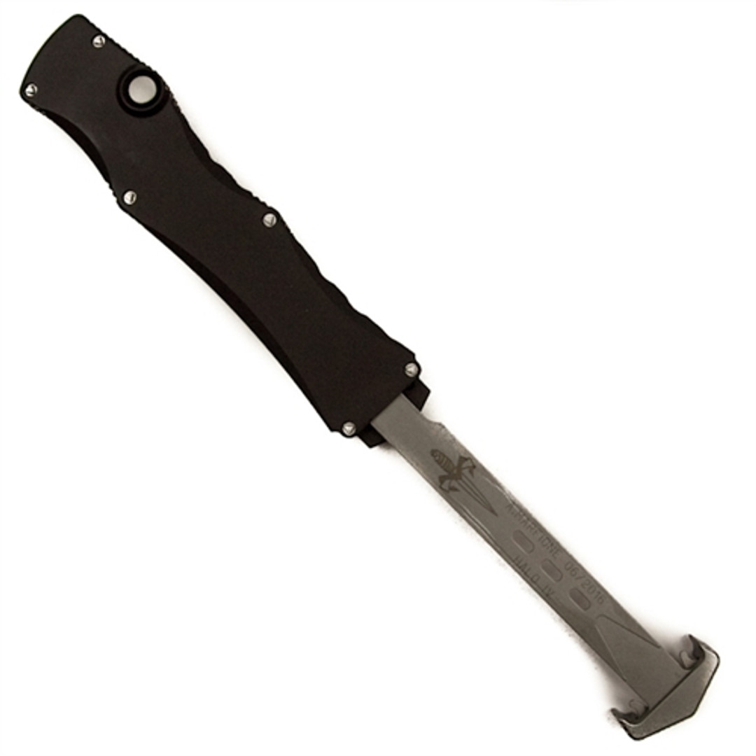 Microtech Custom Halo IV OTF Automatic Knife, Apocalyptic Stonewash Blade