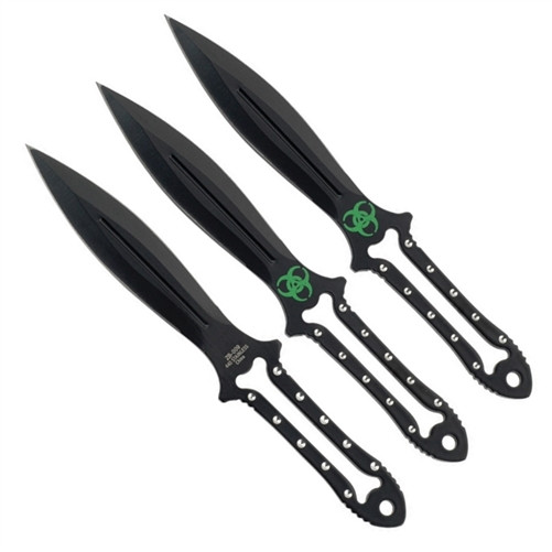 Z-Hunter ZB-009 3-Piece Biohazrd D/E Throwing Knife Set, Black