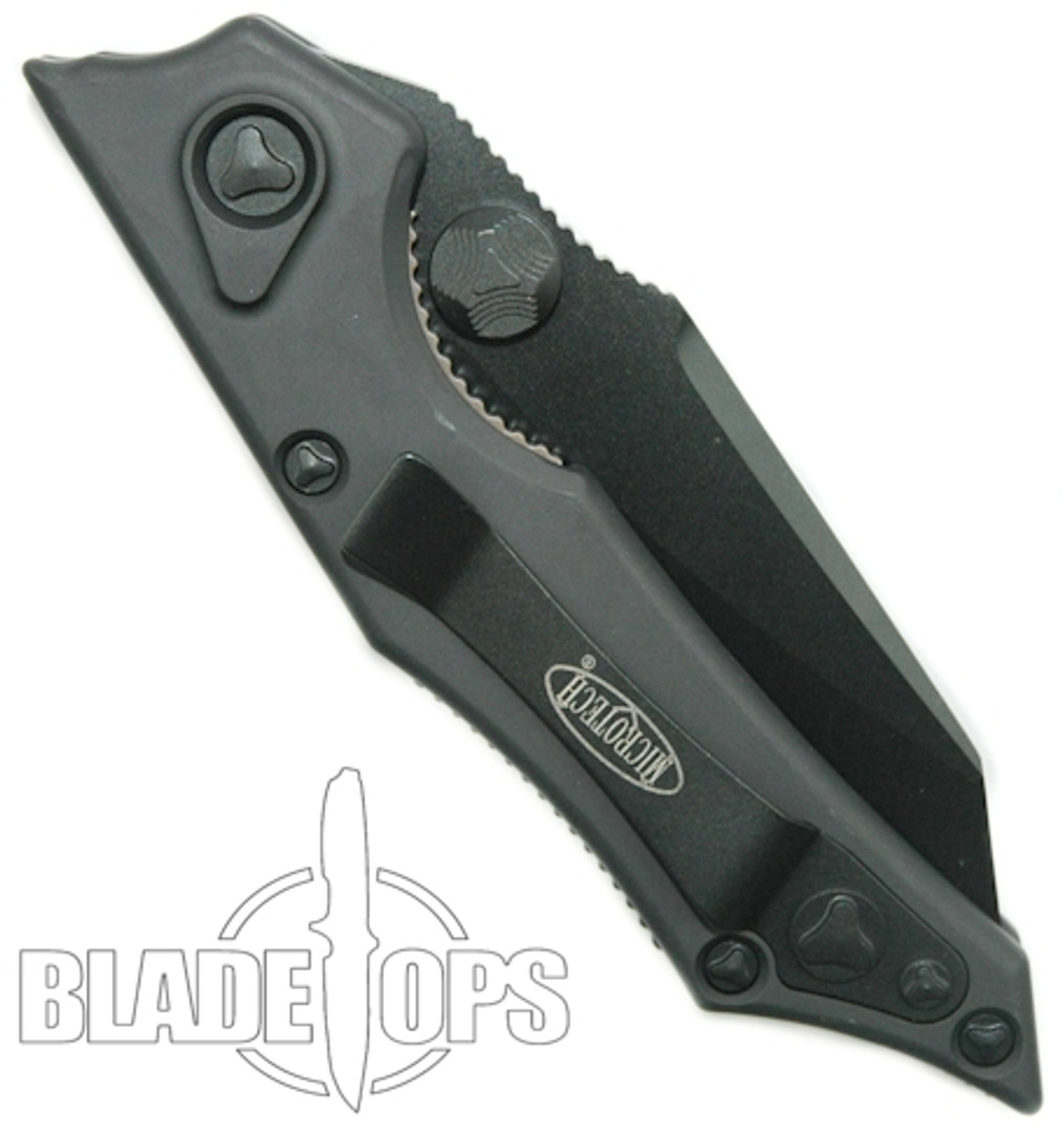 Microtech Tactical Select Fire Dual Action Knife, DLC Black Plain Blade, MT128-1T