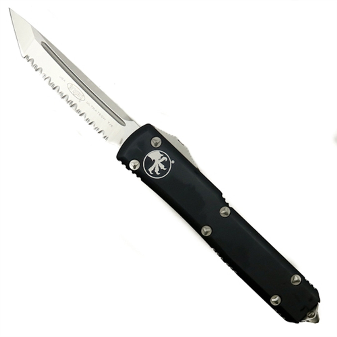 Microtech 123-6CC Contoured Ultratech T/E OTF Auto Knife, Full Serrated Satin Blade