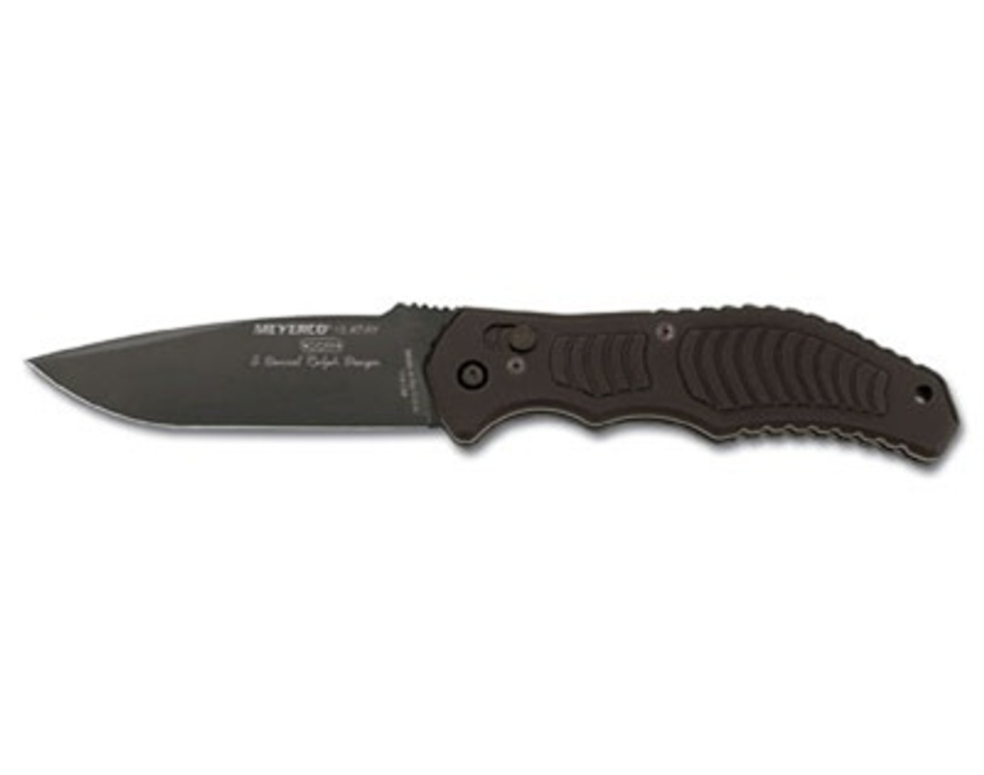 Meyerco X Ray 18 Auto Drop Point Knife, BLK/PLN, MFXRAY2