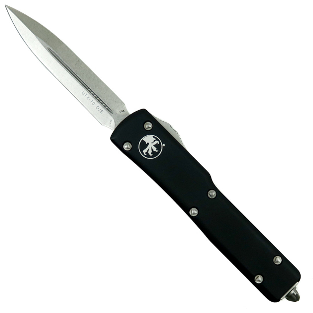 Microtech 147-10 Contoured UTX-70 D/E OTF Auto Knife, Stonewash Blade