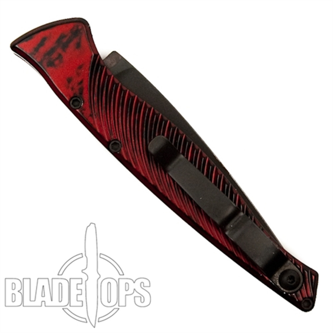 Piranha Red DNA Auto Knife, CPM-S30V Black Blade