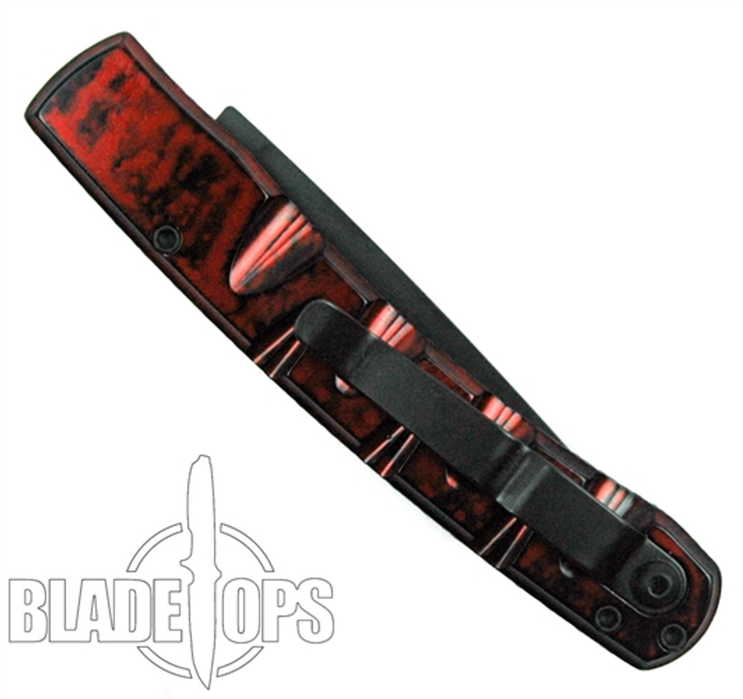 Piranha Red Virus Auto Knife, CPM-S30V Black Blade