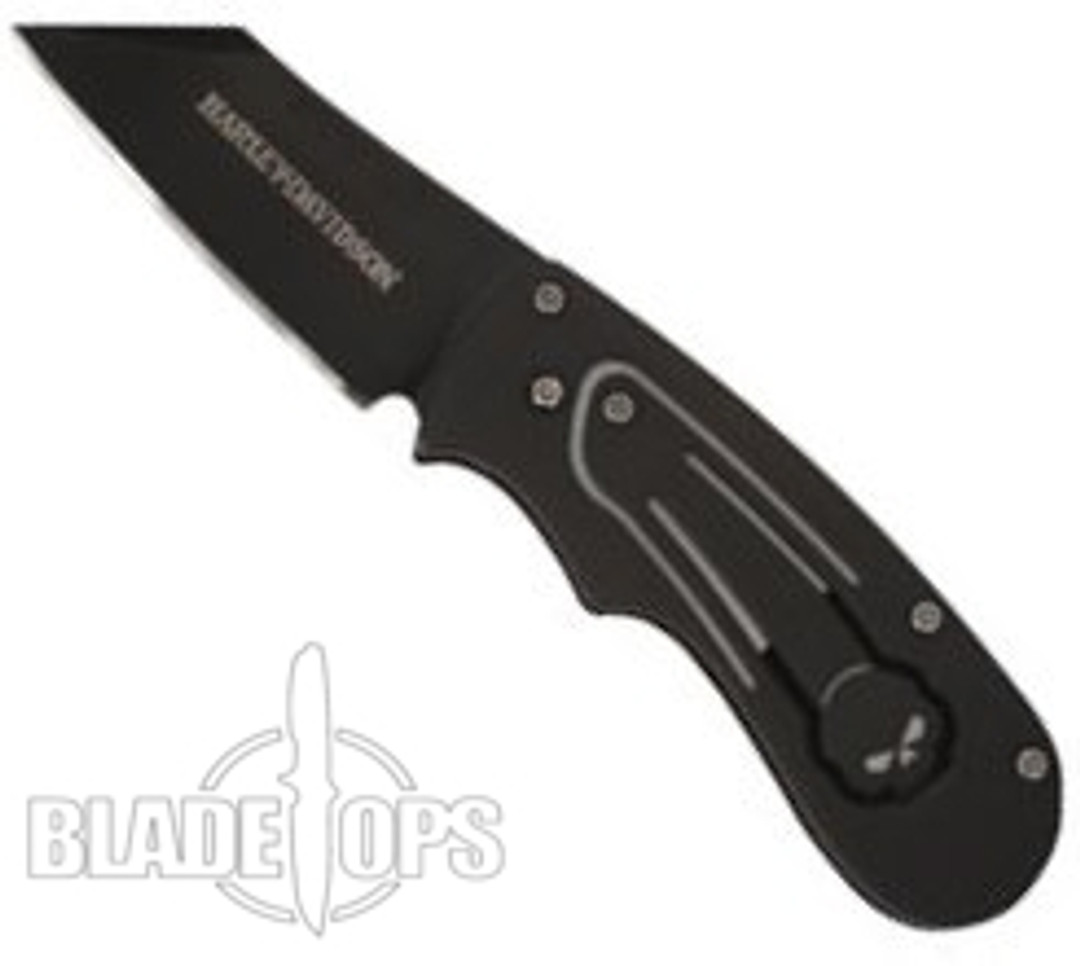 Benchmade Harley Davidson 13300BK-1 Levitator Tanto Money Clip Folder Knife, Flat Black Blade