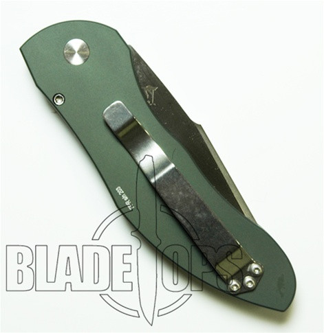 Pro-Tech Elishewitz DORU Automatic Knife, Stonewash Plain Edge Blade, Green Handle, PT2012