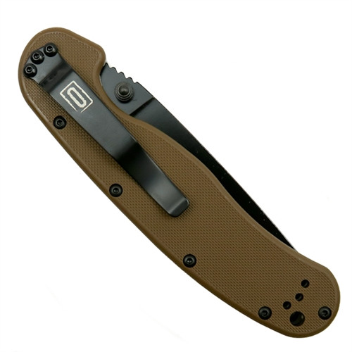 Ontario 8846CB Coyote Brown RAT Model 1 Folder Knife, AUS-8 Black