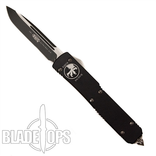 Microtech Ultratech OTF Knife, DLC Black Single Edge Blade, 121-1