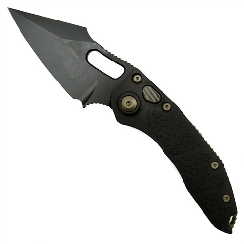 Microtech 169-1DLC Borka Stitch Wharncliffe Auto Knife, DLC Black