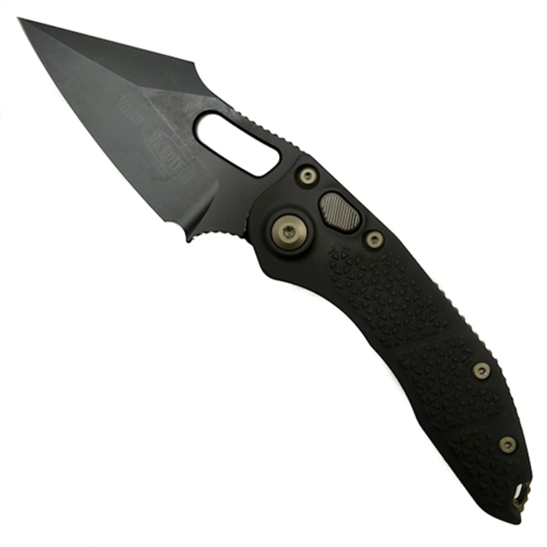 Microtech 169-1DLC Borka Stitch Wharncliffe Auto Knife, DLC Black Blade