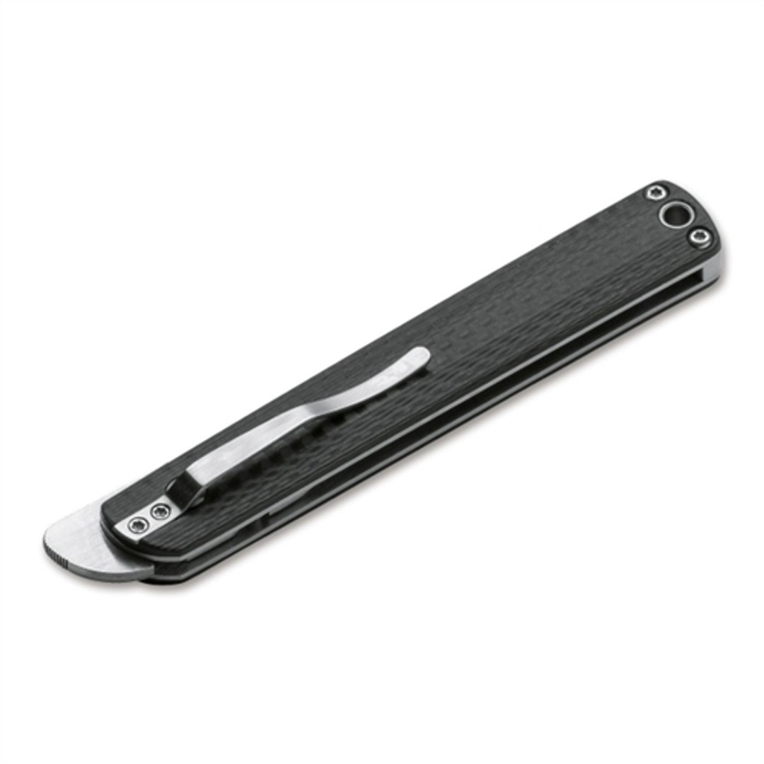Boker Plus 01BO632 Wasabi Carbon Fiber Non-Locking Flipper Knife, Satin Blade