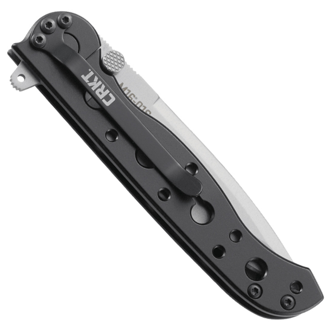 CRKT M16-01S Carson FrameLock Folder Knife, SS Handle, BeadBlast Spear Point Blade, Clip View