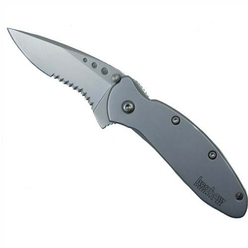 Kershaw Frame Lock Scallion Assist Knife, Combo Blade, KS1620FLST