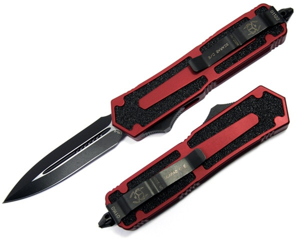 Microtech QD Scarab Double Edge OTF Knife, Red Handle, MT110-1R