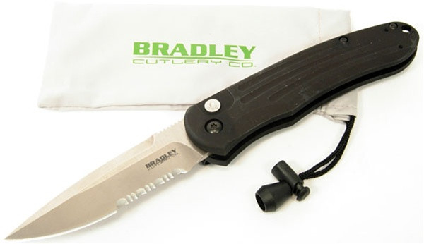 Bradley Cutlery Alias I, Large Auto, Part Serrated Blade, BCC17900S