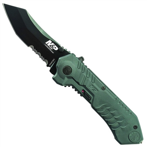 Smith & Wesson Military & Police MAGIC Assist Black Combo Scoop Back Tanto Blade, SWMP2BS