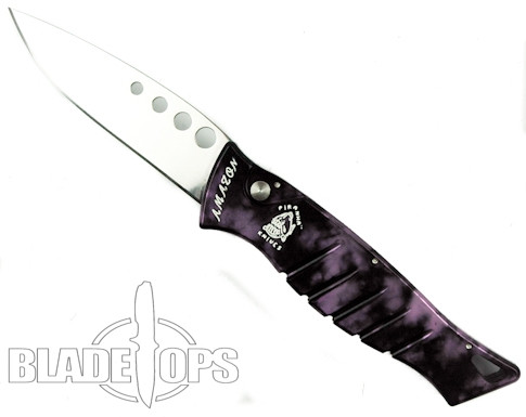 Piranha Plum Amazon Auto Knife, 154CM Mirror Blade