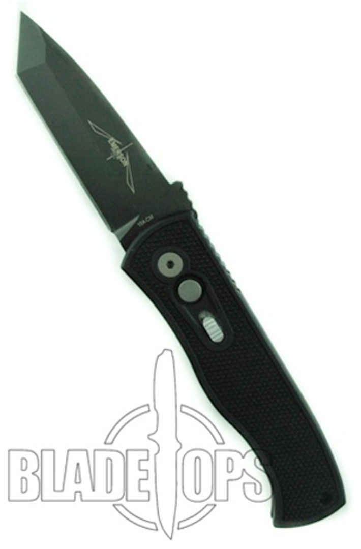 Pro-Tech Emerson Knurl Grip CQC7 E7T07 Tanto Auto Knife, 154CM Black Blade