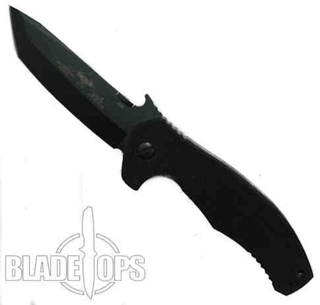 Emerson Knives Roadhouse Folder Knife, Black Plain Blade