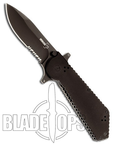 Boker Plus Armed Forces Spearpoint Folder Knife, Combo Edge, BOP115