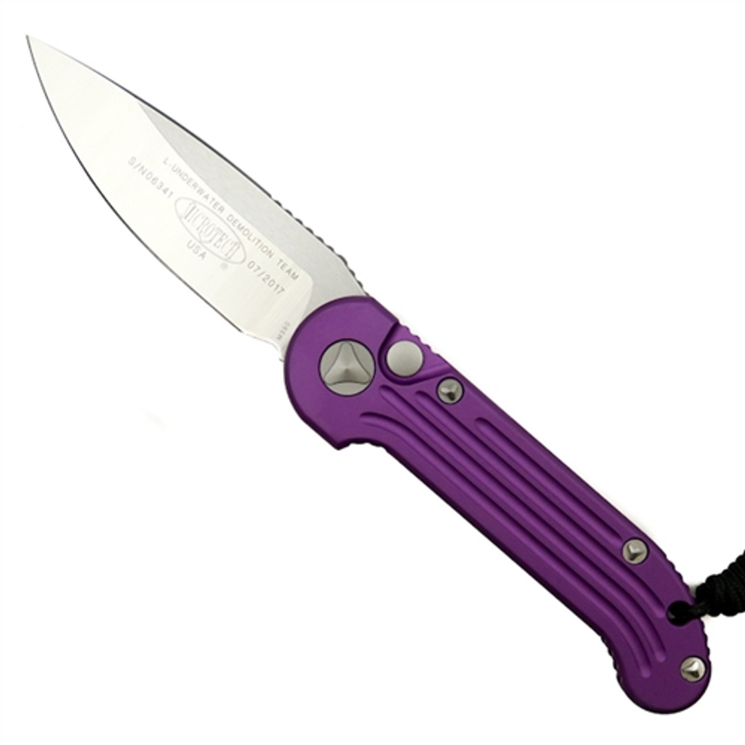 Microtech 135-4VI Violet LUDT Auto Knife, Satin Blade