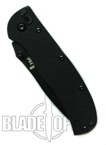 Benchmade H&K Mini Ascender Folder Knife, Black Tactical, Tanto Plain Edge, 14301BT