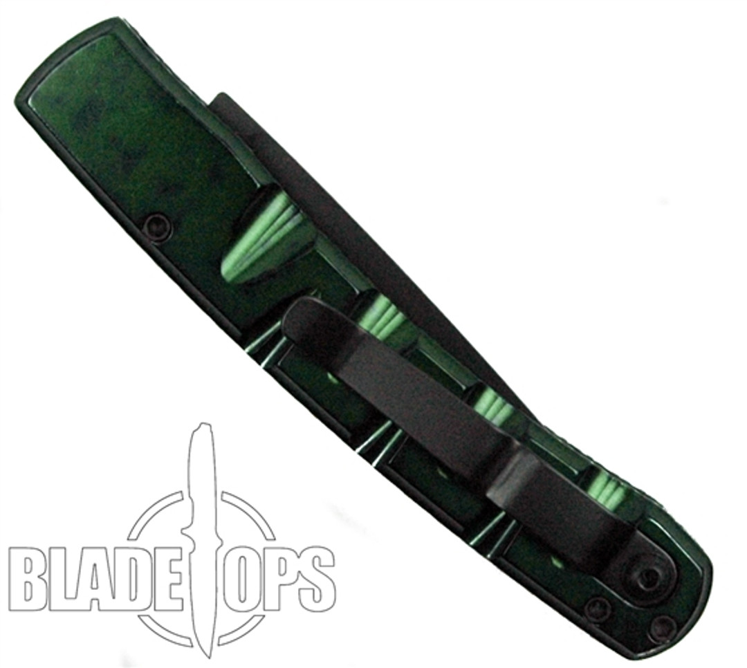 Piranha Green Virus Auto Knife, CPM-S30V Black Combo Blade