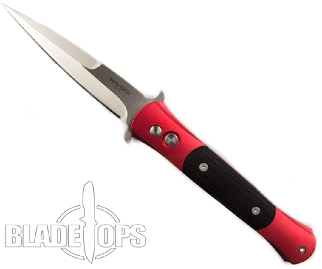 Pro-Tech The Don Automatic Knife, Red Handle G10 Inlays, Satin  Blade, 1733