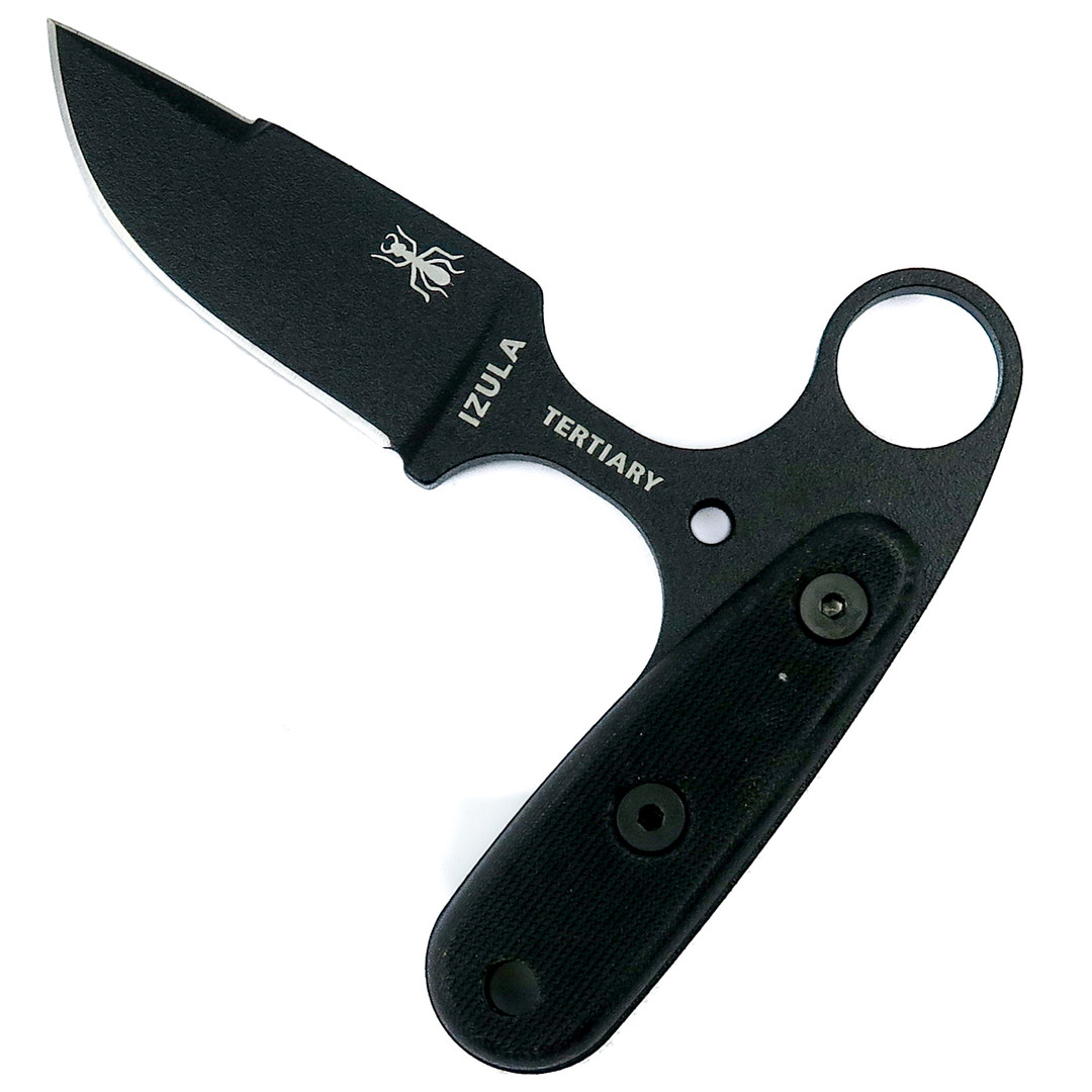 ESEE Tertiary Push Dagger Fixed Blade Knife, 1095 Carbon Black Blade