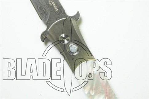 Pro-Tech Custom Large DON, Mother of Pearl, Damascus