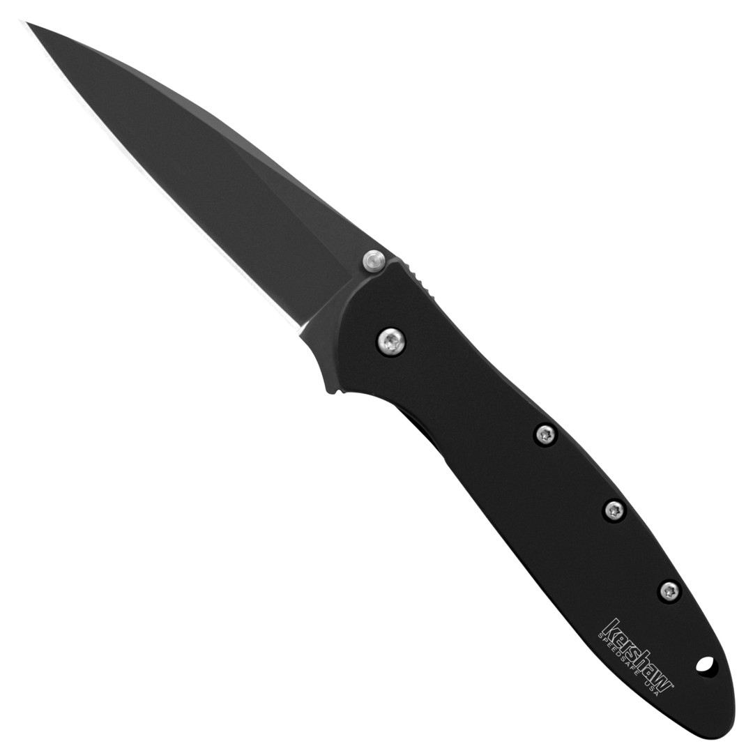 Kershaw Ken Onion Leek Assisted Opener Knife, All Black Finish