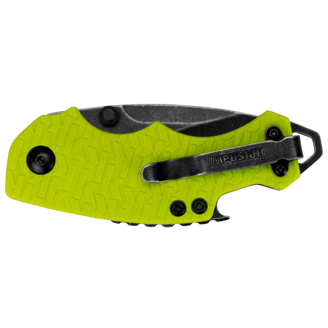 Kershaw Shuffle Folder Knife, Lime Handle, BlackWash Blade REAR VIEW