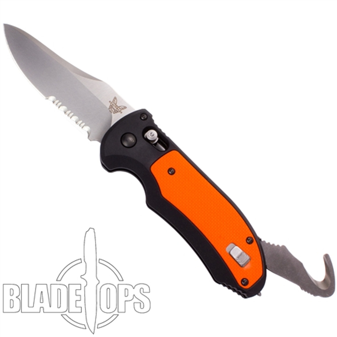 Benchmade 9170S-ORG Triage Auto Knife, Orange G-10, N680 Satin Combo Blade