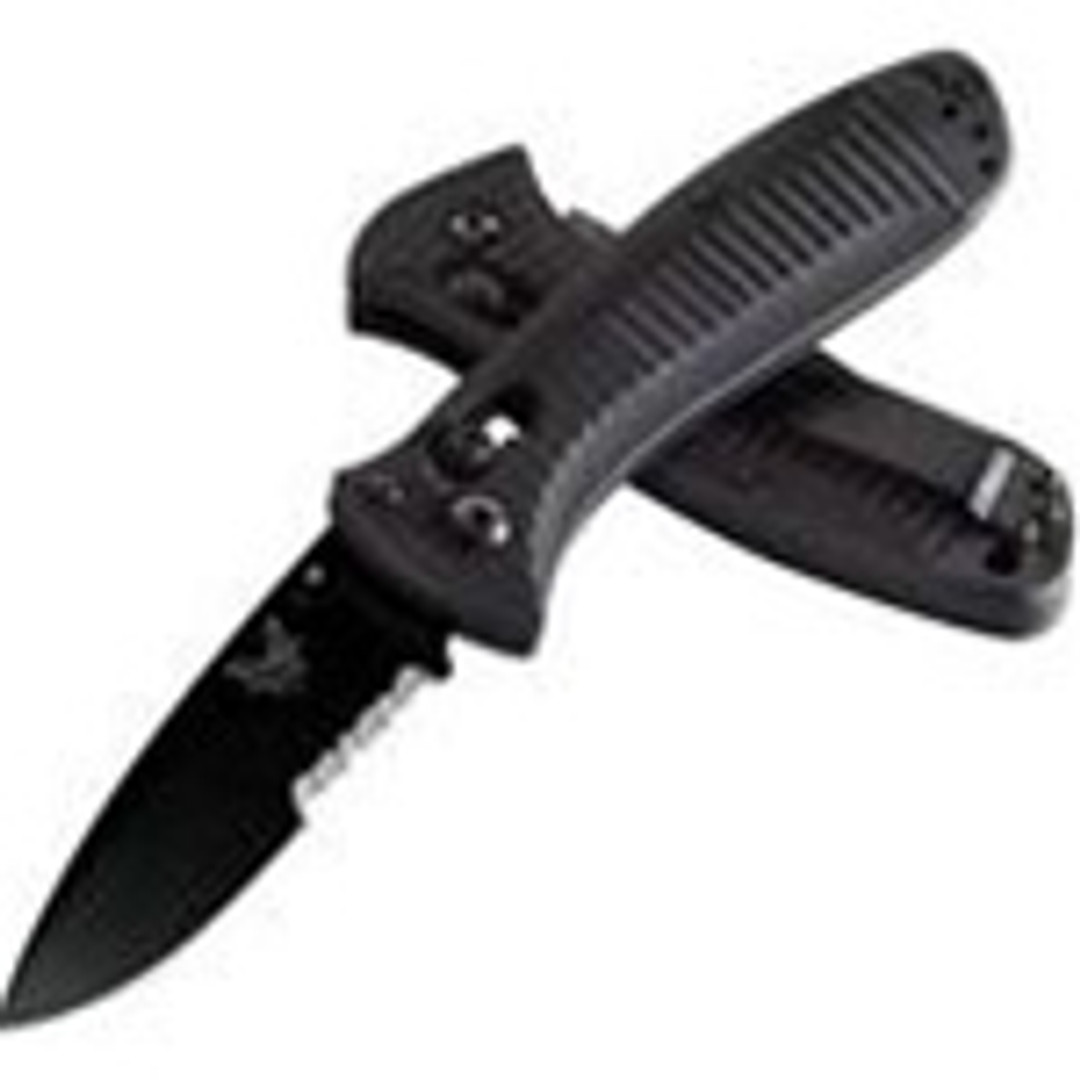 Benchmade 5500SBK Mini-Presidio Auto Knife, 154CM Black Combo Blade