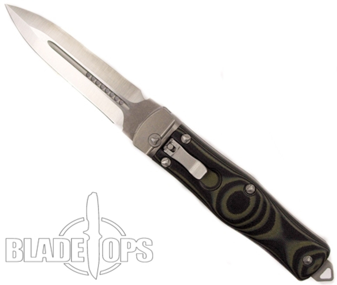 Microtech Green OSS Cobra Knife, Auto Lever Lock, Satin Finish Blade