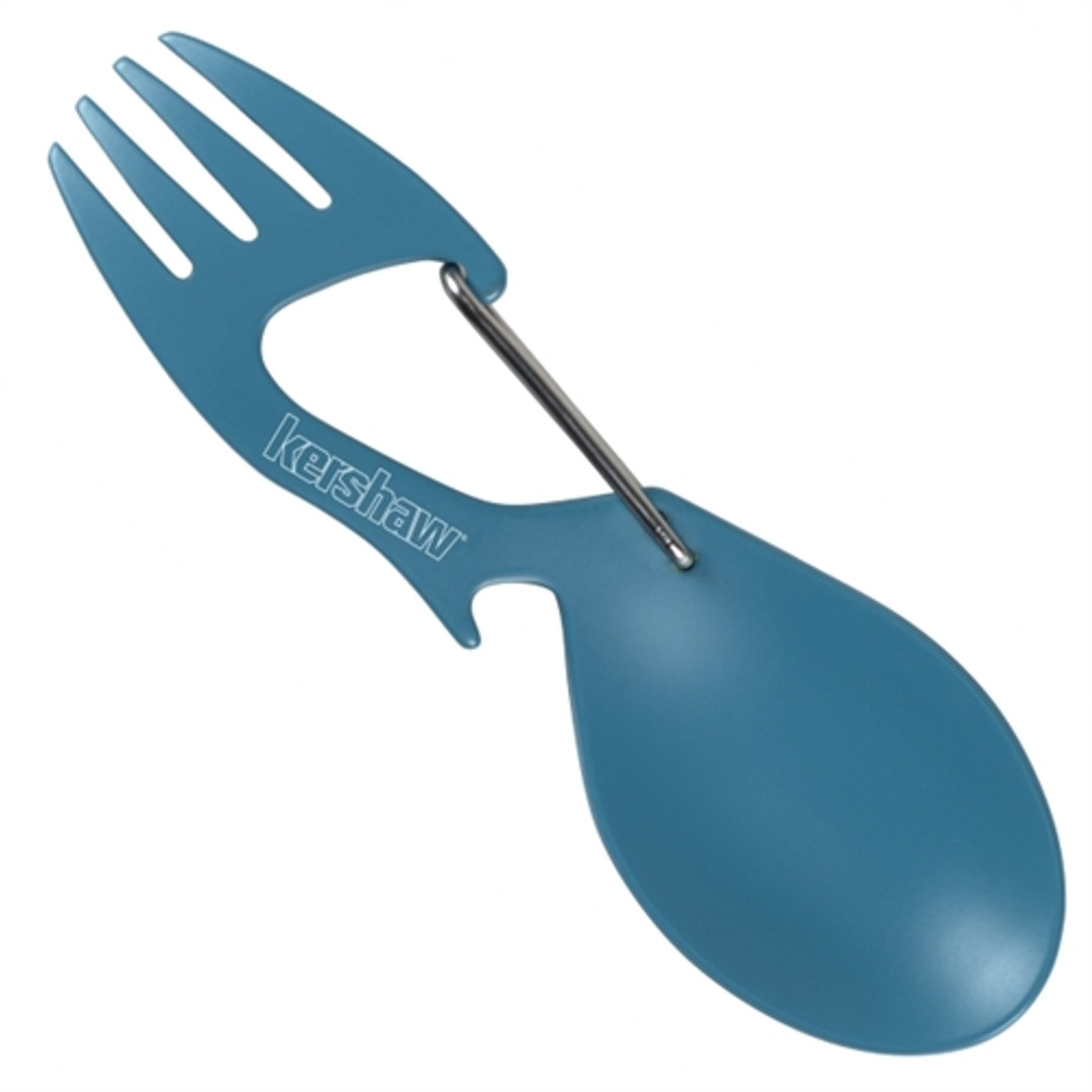 Kershaw 1140TEAL Ration Portable Eating Utensil/Multi-Tool, Teal Finish FRONT VIEW