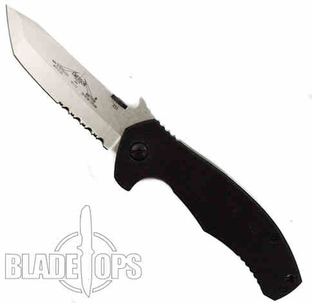 Emerson Knives Mini Roadhouse Folder Knife, Stonewash Combo Blade