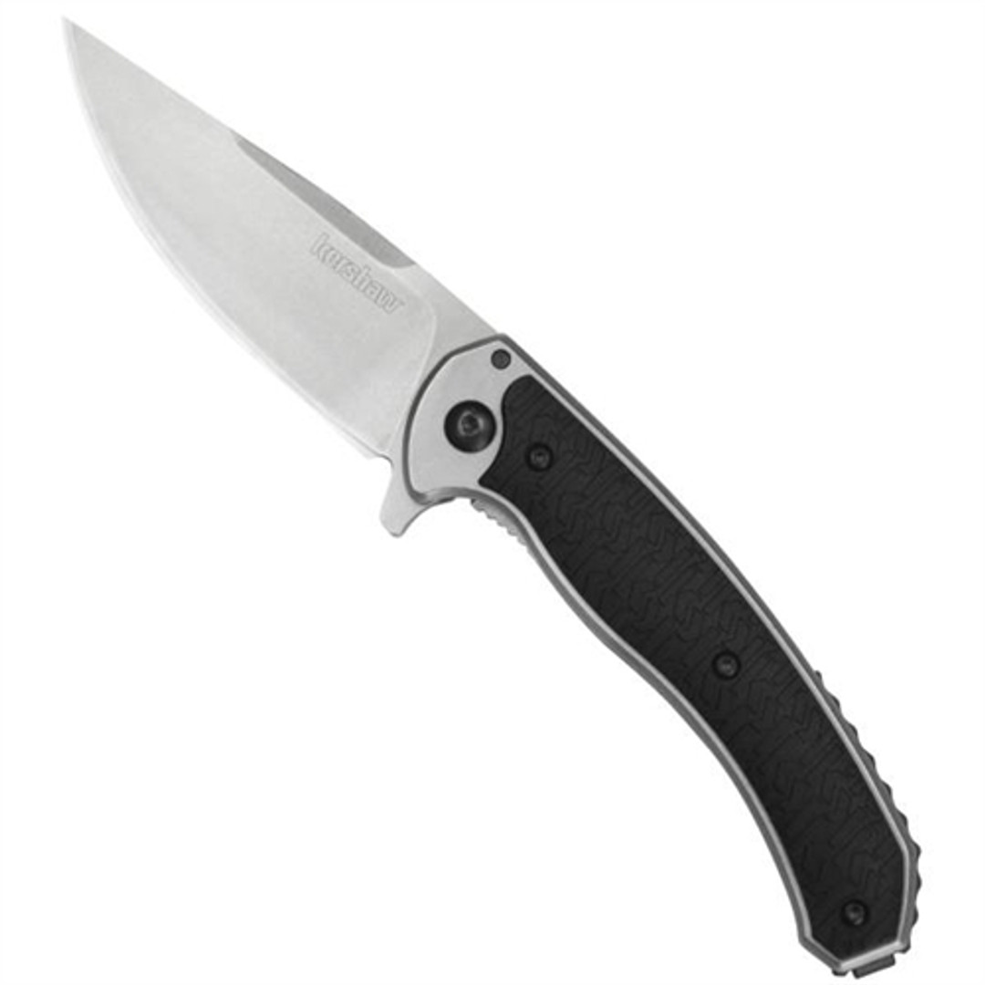 Kershaw Strobe Flipper Knife, Stonewash Clip Point Blade