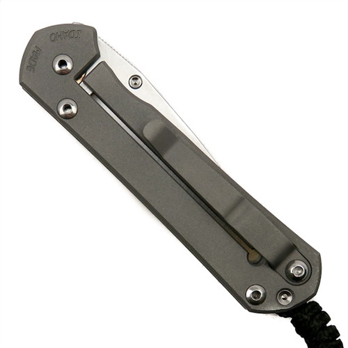 Chris Reeve S21-CGG-TTC CGG "Think Twice Code" Small Sebenza 21 Titanium Folder Knife, CPM-S35VN Stonewash Blade