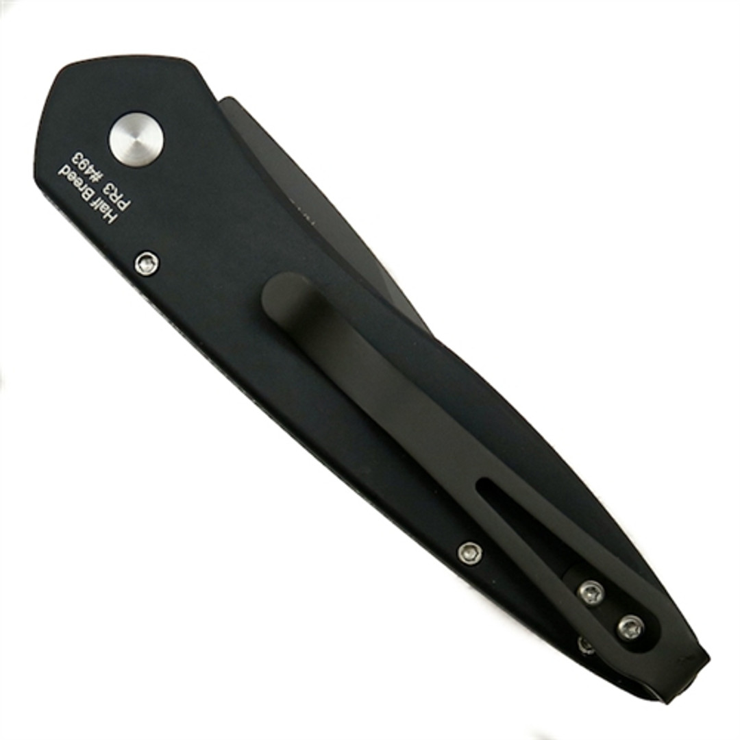 Pro-Tech 3637 3-D Swirl Half Breed Cali-Legal Auto Knife, CPM-S35VN Black Blade