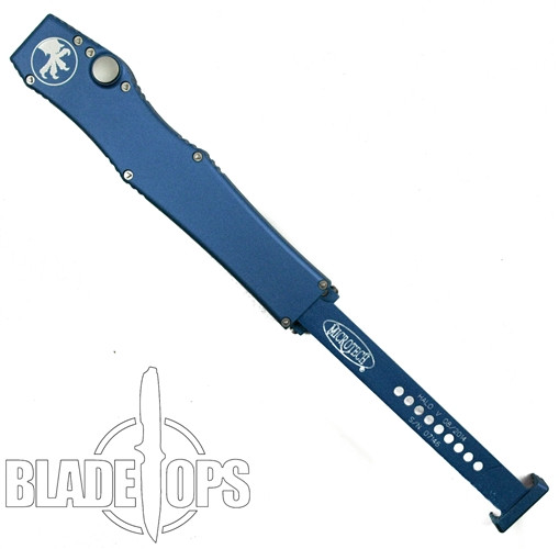 Microtech Blue Halo V OTF Automatic Knife, Single Edge Stonewash Blade