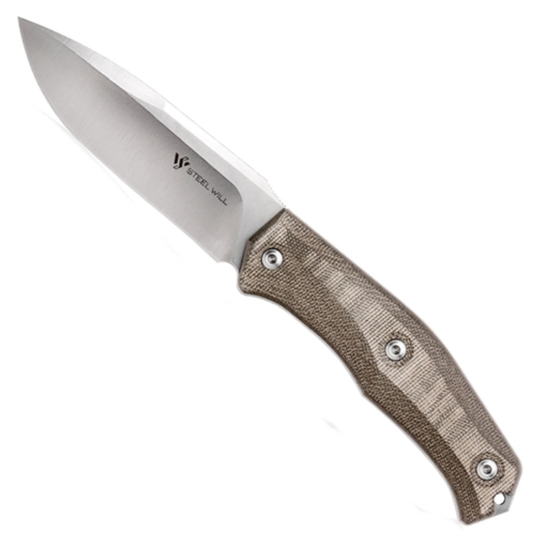 Steel Will 1510 Gekko Fixed Blade Knife, Drop Point Plain Blade