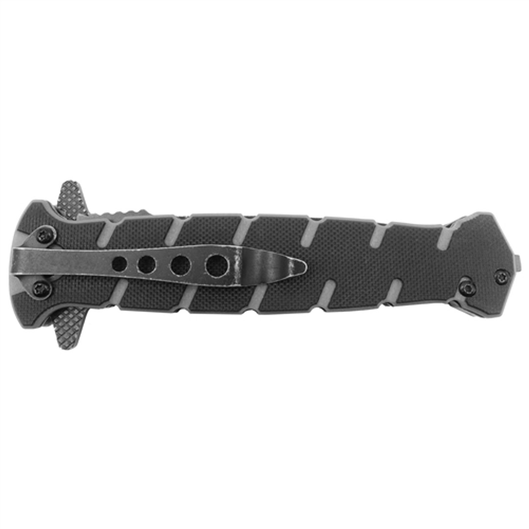 UZI FDR-029 Black/Dark Grey Incognito Spring Assist Knife, Black/Stonewash Blade