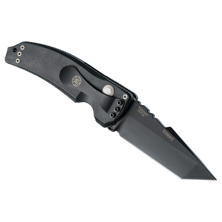 Hogue Knives EX03 Auto Knife, Black, Black Tanto 3.5 Blade